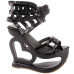 SHOW STORY Punk Black Spider Web Lace-Up Heart Heel Wedge Platform Club Sandals