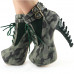 Show Story Lace Up Buckle High-top Bone High Heel Platform Ankle Boots,LF40601 