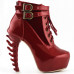 Show Story Lace Up Buckle High-top Bone High Heel Platform Ankle Boots,LF40601 