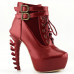 Show Story Lace Up Buckle High-top Bone High Heel Platform Ankle Boots,LF40601 