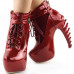 Show Story Lace Up Buckle High-top Bone High Heel Platform Ankle Boots,LF40601 