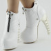 Show Story Black/White Zip High-top Bone High Heel Platform Ankle Boots,LF40605 