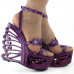 Show Story Fab Heart Shaped Bride Wedge Butterfly Heel Platform Sandals,LF51804 