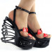 Show Story Fab Heart Shaped Bride Wedge Butterfly Heel Platform Sandals,LF51804 