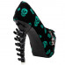 SHOW STORY Womens Skull Zipper Peeptoe Platform Bone Heel Club Pumps,LF80624