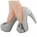 SHOW STORY Womens Skull Zipper Peeptoe Platform Bone Heel Club Pumps,LF80624