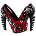 Show Story Rock Butterfly Stud Cut-out Peep-toe Platform Bone Heel Pumps,LF80626