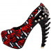 Show Story Rock Butterfly Stud Cut-out Peep-toe Platform Bone Heel Pumps,LF80626