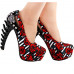 Show Story Rock Butterfly Stud Cut-out Peep-toe Platform Bone Heel Pumps,LF80626
