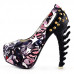 Show Story Rock Butterfly Stud Cut-out Peep-toe Platform Bone Heel Pumps,LF80626