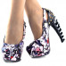 Show Story Rock Butterfly Stud Cut-out Peep-toe Platform Bone Heel Pumps,LF80626