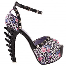Show Story Punk Floral D-orsay Stud Polka Dots Platform Bone Heel Club Sandals,LF80646 Show Story Punk Floral D-orsay Stud Polka Dots Platform Bone Heel Club Sandals,LF80646