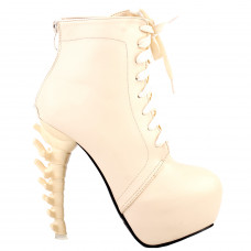 SHOW STORY Punk Strappy Lace Up Buckle High-top Bone Platform Ankle Boots,LF80647 SHOW STORY Punk Strappy Lace Up Buckle High-top Bone Platform Ankle Boots,LF80647