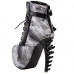 Show Story Punk Black Snake Print Lace Up Buckle Bone Heels Platform Ankle Boots,LF80648