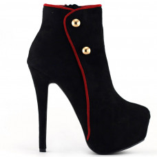 Show Story Hot Two Tone Button Platform Stiletto Heel Party Ankle Bootie,LF80829