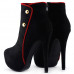 Show Story Hot Two Tone Button Platform Stiletto Heel Party Ankle Bootie,LF80829