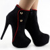 Show Story Hot Two Tone Button Platform Stiletto Heel Party Ankle Bootie,LF80829