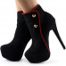 Show Story Hot Two Tone Button Platform Stiletto Heel Party Ankle Bootie,LF80829