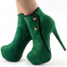 Show Story Hot Two Tone Button Platform Stiletto Heel Party Ankle Bootie,LF80829