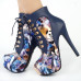 Show Story Black/Pink/Purple Lace Up Stiletto Heel Gothic Ankle Boots,LF80831