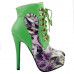Show Story Black/Pink/Purple Lace Up Stiletto Heel Gothic Ankle Boots,LF80831