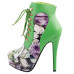 Show Story Black/Pink/Purple Lace Up Stiletto Heel Gothic Ankle Boots,LF80831