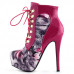 Show Story Black/Pink/Purple Lace Up Stiletto Heel Gothic Ankle Boots,LF80831