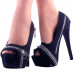 Show Story Punk Multi-Colour Zip Peeptoe Platform High Heel Stiletto Pump,LF80836