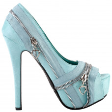 Show Story Punk Multi-Colour Zip Peeptoe Platform High Heel Stiletto Pump,LF80836