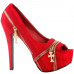 Show Story Punk Multi-Colour Zip Peeptoe Platform High Heel Stiletto Pump,LF80836