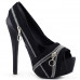 Show Story Punk Multi-Colour Zip Peeptoe Platform High Heel Stiletto Pump,LF80836