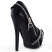 Show Story Punk Multi-Colour Zip Peeptoe Platform High Heel Stiletto Pump,LF80836