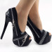 Show Story Punk Multi-Colour Zip Peeptoe Platform High Heel Stiletto Pump,LF80836