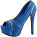 Show Story Punk Multi-Colour Zip Peeptoe Platform High Heel Stiletto Pump,LF80836