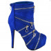 Punk Zip Gothic Round Toe Platform Stiletto Ankle Boots Pumps