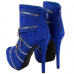 Punk Zip Gothic Round Toe Platform Stiletto Ankle Boots Pumps