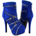 Punk Zip Gothic Round Toe Platform Stiletto Ankle Boots Pumps