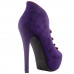 SHOW STORY Glam Purple Red Two Tone Open Toe Platform Stiletto Ankle Bootie Pump