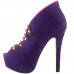 SHOW STORY Glam Purple Red Two Tone Open Toe Platform Stiletto Ankle Bootie Pump