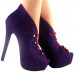 SHOW STORY Glam Purple Red Two Tone Open Toe Platform Stiletto Ankle Bootie Pump