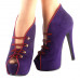 SHOW STORY Glam Purple Red Two Tone Open Toe Platform Stiletto Ankle Bootie Pump