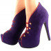 SHOW STORY Glam Purple Red Two Tone Open Toe Platform Stiletto Ankle Bootie Pump