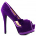 Black/Purple/Red Bow Faux Suede Stiletto Platform High Heel Pumps Party Shoes