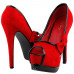 Black/Purple/Red Bow Faux Suede Stiletto Platform High Heel Pumps Party Shoes