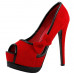 Black/Purple/Red Bow Faux Suede Stiletto Platform High Heel Pumps Party Shoes