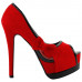 Black/Purple/Red Bow Faux Suede Stiletto Platform High Heel Pumps Party Shoes